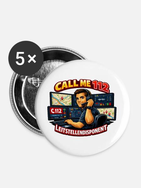 Call Me 112 Leitstellendisponent - Buttons groß 56 mm (5er Pack) - Weiß