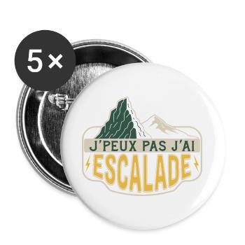 Escalade J’peux pas - Lot de 5 grands badges (56 mm) - blanc - Devant