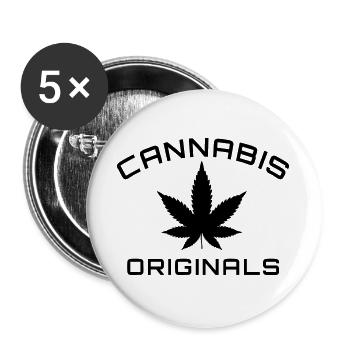 Cannabis Originals - Lot de 5 grands badges (56 mm) - blanc - Devant