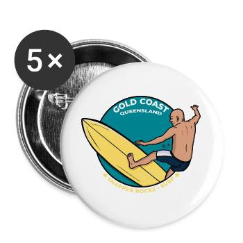 Gold Coast Queensland Snapper Rocks Tropical Surf - Buttons large 2.2''/56 mm (5-pack) - white - Front