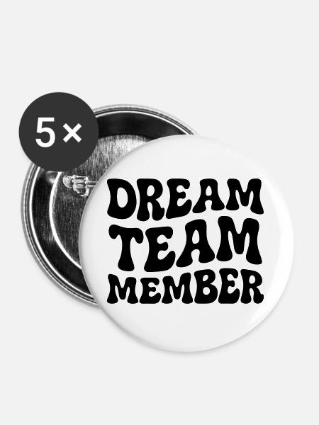 Team Member Retro - Buttons groß 56 mm (5er Pack) - Weiß