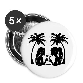 HolidayWomen's Palm Tree Icon - Buttons large 2.2''/56 mm (5-pack) - white - Front