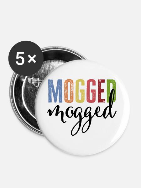 mogged - Buttons groß 56 mm (5er Pack) - Weiß