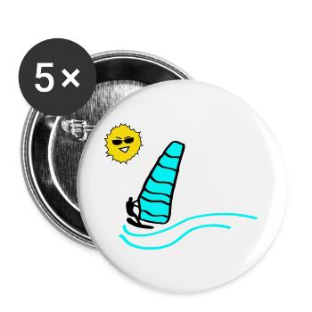 Surfer Sun - Buttons large 2.2''/56 mm (5-pack) - white - Front