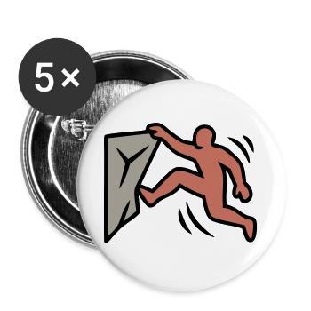 Boulderer Jump Climbing Bouldering Sports - Buttons large 2.2''/56 mm (5-pack) - white - Front