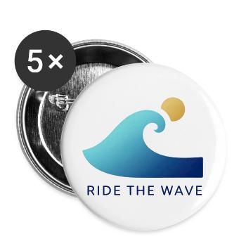 Surfers at sunrise - Buttons large 2.2''/56 mm (5-pack) - white - Front