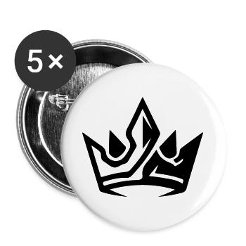 Crown King Symbol - Buttons large 2.2''/56 mm (5-pack) - white - Front