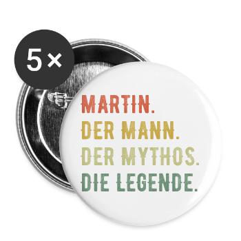 Martin Vorname Der Mann Der Mythos Die Legende - Buttons groß 56 mm (5er Pack) - Weiß - Vorne