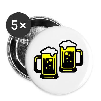 Bier Prost Symbol - Buttons groß 56 mm (5er Pack) - Weiß - Vorne