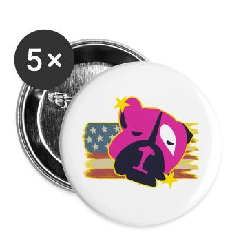 L’Amérique avec un bouledogue - Lot de 5 grands badges (56 mm) - blanc - Devant