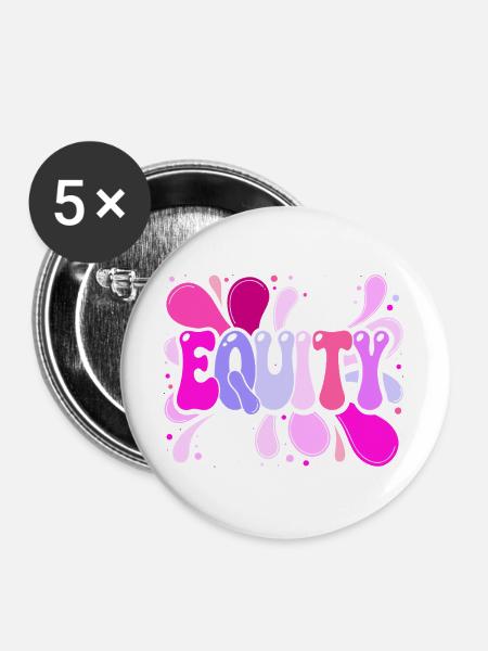 Multicolor-Retro-Pop-Gleichheit - Buttons groß 56 mm (5er Pack) - Weiß