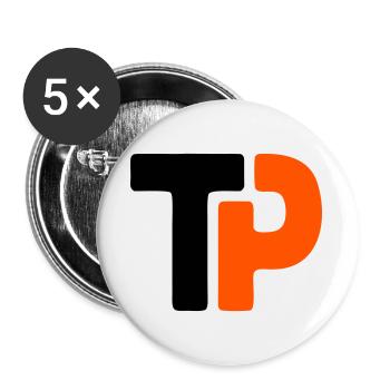 Équipe de ping-pong TP avec logo de tennis de table - Lot de 5 grands badges (56 mm) - blanc - Devant
