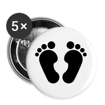 fussabdruck_1 - Buttons large 2.2''/56 mm (5-pack) - white - Front