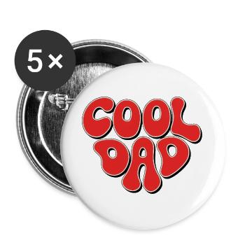 Cool Dad - Buttons large 2.2''/56 mm (5-pack) - white - Front