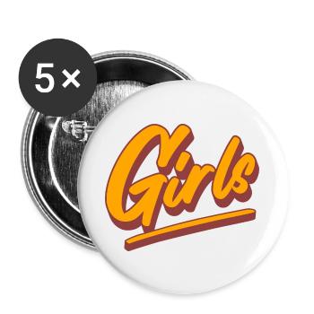 Filles - Lot de 5 grands badges (56 mm) - blanc - Devant