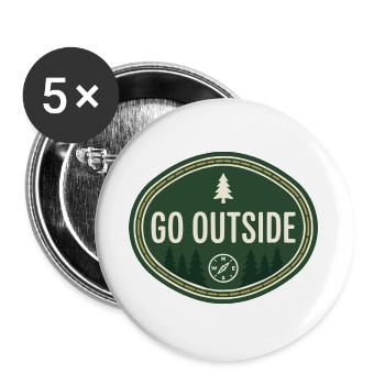 Sortez Écurie Rétro Nature Compass Vintage - Lot de 5 grands badges (56 mm) - blanc - Devant