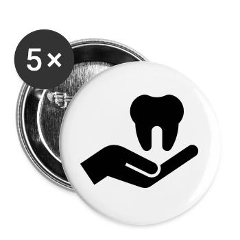 Dentiste, dentiste, cabinet dentaire - Lot de 5 grands badges (56 mm) - blanc - Devant