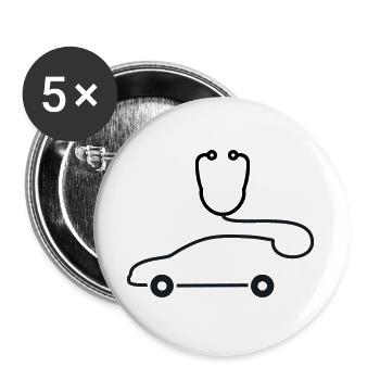 Logo de diagnostic automobile du mécanicien automobile - Lot de 5 grands badges (56 mm) - blanc - Devant