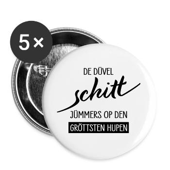 De Duevel Schitt Juempers Shirt - Buttons groß 56 mm (5er Pack) - Weiß - Vorne