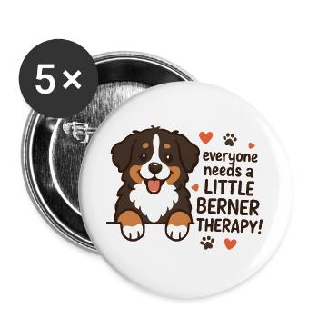 Bernese Mountain Dog Little Berner Therapy Humor - Buttons large 2.2''/56 mm (5-pack) - white - Front