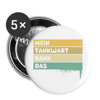 Handwerker Tankwart - Buttons groß 56 mm (5er Pack) - Weiß - Vorne