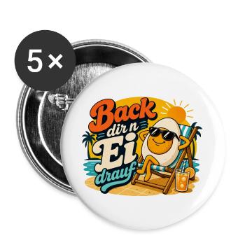 Préparez-vous un œuf dessus ! - Lot de 5 grands badges (56 mm) - blanc - Devant