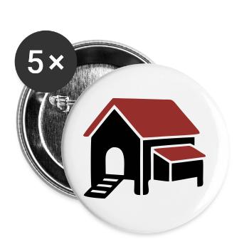 Icône de la ferme de poulaillers - Lot de 5 grands badges (56 mm) - blanc - Devant