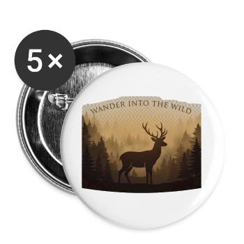 Born to Roam - Buttons large 2.2''/56 mm (5-pack) - white - Front