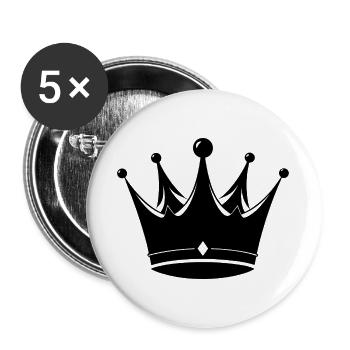 Couronne - Lot de 5 grands badges (56 mm) - blanc - Devant