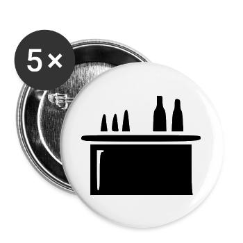 Bar Tresen Cocktailbar Gastronomie Geschenk Barkee - Buttons groß 56 mm (5er Pack) - Weiß - Vorne