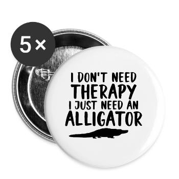 Alligator Saying Reptile - Buttons large 2.2''/56 mm (5-pack) - white - Front
