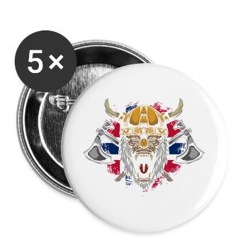 Norway Vacation Norge Fjords Travel Scandinavian - Buttons large 2.2''/56 mm (5-pack) - white - Front