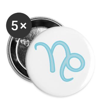 Capricorn Zodiac Sign Symbol Pastel Blue - Buttons large 2.2''/56 mm (5-pack) - white - Front