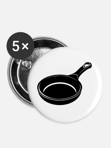 Gusseiserne Pfanne - Buttons groß 56 mm (5er Pack) - Weiß