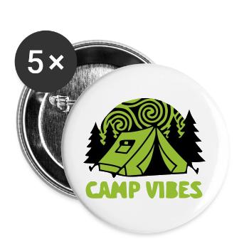 Zelt Camp Vibes Logo - Buttons groß 56 mm (5er Pack) - Weiß - Vorne