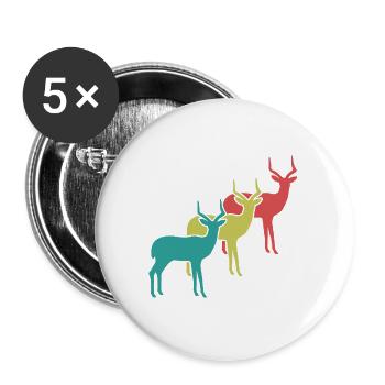 Antelope Silhouettes Vintage - Buttons large 2.2''/56 mm (5-pack) - white - Front