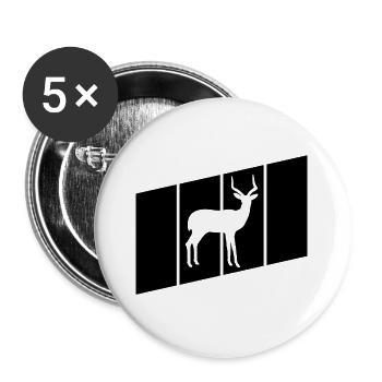 Antelope Silhouette - Buttons large 2.2''/56 mm (5-pack) - white - Front