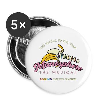 Manosphere The Musical - Buttons large 2.2''/56 mm (5-pack) - white - Front