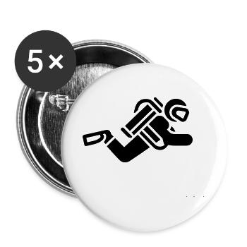 tauchen - Buttons groß 56 mm (5er Pack) - Weiß - Vorne
