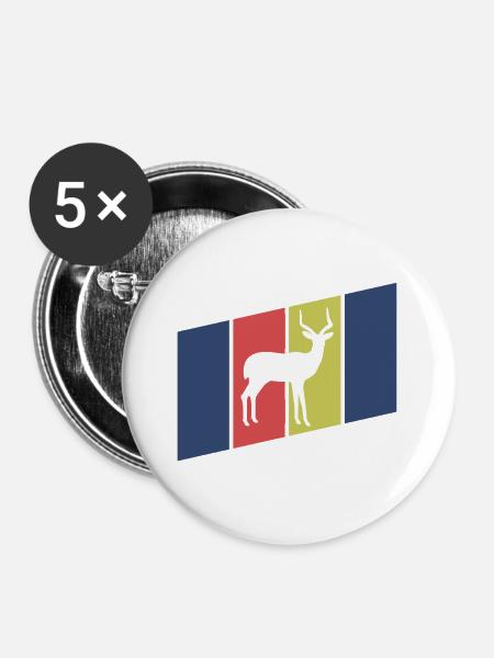 Antilope Silhouette Afrika - Buttons groß 56 mm (5er Pack) - Weiß
