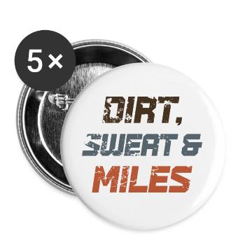Dirt Sweat & Miles - Buttons large 2.2''/56 mm (5-pack) - white - Front