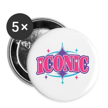 Iconic – Chunky Y2K Retro Serif Statement Vector - Buttons large 2.2''/56 mm (5-pack) - white - Front