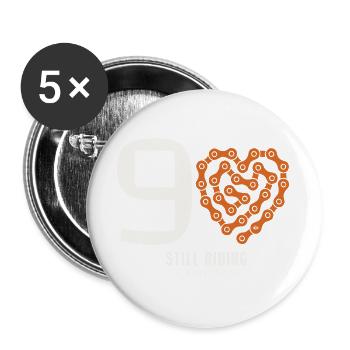 90 Years Bicycle Still Riding Birthday Gift - Buttons large 2.2''/56 mm (5-pack) - white - Front