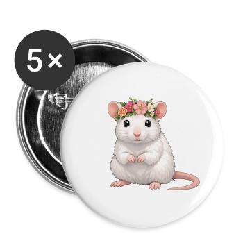Rat - Buttons large 2.2''/56 mm (5-pack) - white - Front