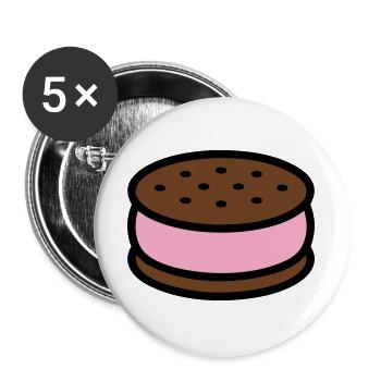 Eissandwich Keks Grafik - Buttons large 2.2''/56 mm (5-pack) - white - Front