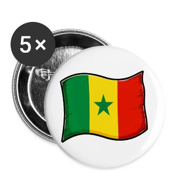 Senegal flag illustration - Buttons large 2.2''/56 mm (5-pack) - white - Front