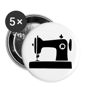 Nähmaschine Geschenk Näherin  - Buttons groß 56 mm (5er Pack) - Weiß - Vorne