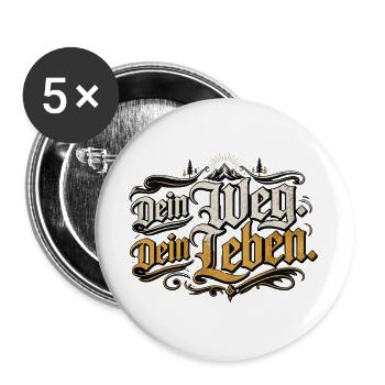 Dein Weg Dein Leben Vintage - Buttons groß 56 mm (5er Pack) - Weiß - Vorne