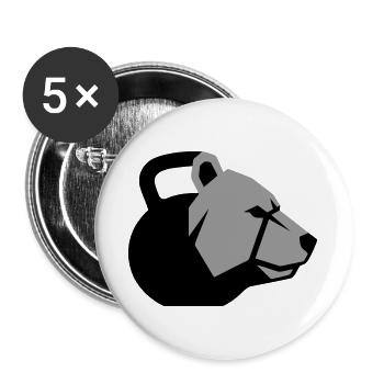 dynamic bear head with kettlebell - Buttons large 2.2''/56 mm (5-pack) - white - Front