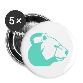 Kettlebear Bear Power Symbol Dynamic - Buttons large 2.2''/56 mm (5-pack) - white - Front